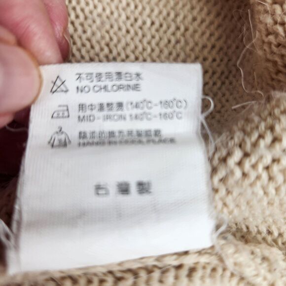 Y2K-Whimsical Yes Cat Lollipop V-Neck Sweater-Shred Knit-Beige-OS-Grunge-Novelty - Picture 12 of 12